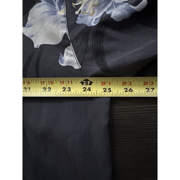 Tommy Bahama 100% Silk Men's Hawaiian Short Sleeve Shirt Gray/Blue Floral XL - Picture 5 of 9